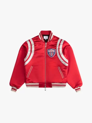 RHUDE -RED -SATIN -VARSITY -JACKET